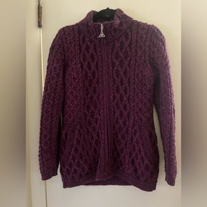 Irish zip cardigan